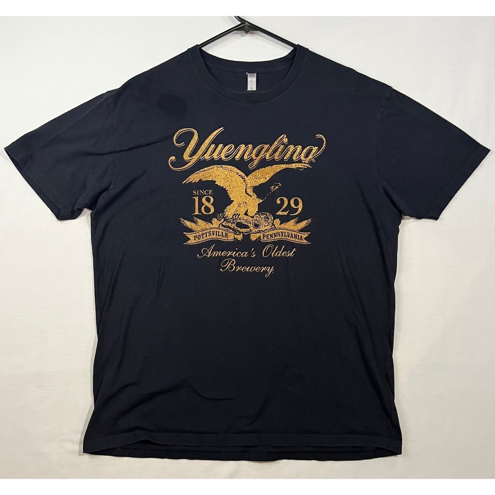 Yuengling America's Oldest Brewery Black Gold Eagle Graphic T-Shirt Mens XL